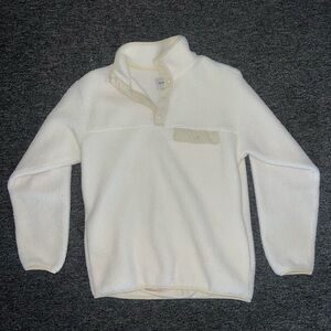 Goodfellow & Co Cream Snap-Front Fleece Pullover Sweater